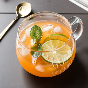 Tazza da tè in vetro trasparente stampato <span class=keywords><strong>con</strong></span> lettera <span class=keywords><strong>con</strong></span> manico per Dessert colazione latte - Product Image 5