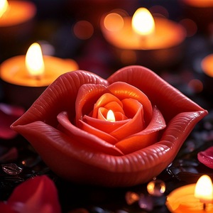 DIY Silicone <b>Mold</b> For Rose Lips <b>Candle</b> Soap Making Valentine'S Day Craft <b>Mold</b> Transparent White Customizable Shape - Product Image 4