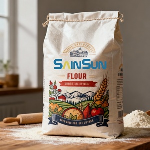 Sacs en polypropylène tissé réutilisables avec logo personnalisé, 10 kg, 20 kg, 25 kg, sacs de qualité alimentaire traçables pour l'emballage de la farine, PP tissé - Product Image 5
