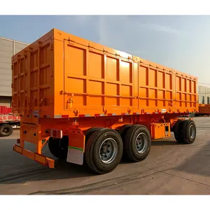 3एक्सल 50T अनुकूलन योग्य कॉन्फ़िगरेशन परिवहन कृषि उत्पादों को ले जाते हैं ड्रॉडर के साथ साइड टिपिंग डंप ट्रक पूर्ण ट्रेलर