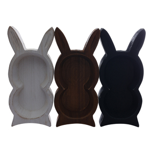 Forher hình dạng thỏ bằng gỗ bột Bát bán buôn cổ nhỏ bằng gỗ nến Bát Tay Chạm Khắc cho trang trí nội thất, mộc mạc bát - Product Image 2