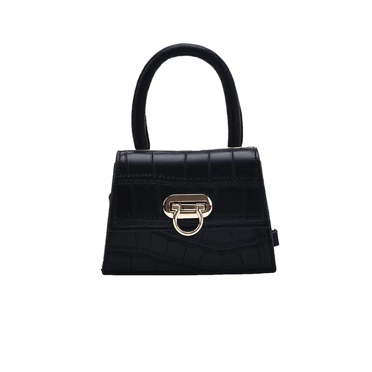 Wholesale OEM small ladies shoulder bag crocodile pattern pu leather handbag for women