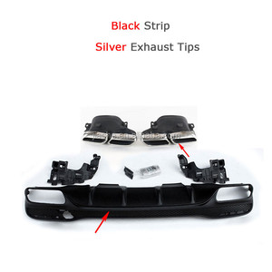 Diffuseur de lèvre de pare-chocs arrière noir PP avec embouts d'échappement pour <span class=keywords><strong>Mercedes</strong></span> Benz GLE <span class=keywords><strong>GLS</strong></span> classe W166 X166 GLE63 AMG SUV 2016 -<span class=keywords><strong>2018</strong></span> - Product Image 3