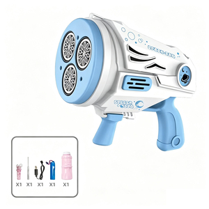 Nouveau pistolet à bulles électrique automatique à 30 trous, style spatial, avec lumière, pour les enfants, jeu de fête d'été en plein air - Product Image 3