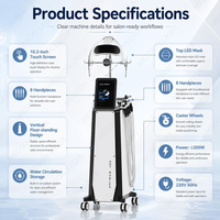 Appareil HydraFacial Portable Aqua Vertical 9-en-1 pour Nettoyage en Profondeur, Dermabrasion et Oxygénation des Pores