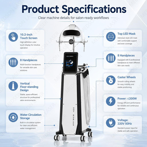 Appareil HydraFacial Portable Aqua Vertical 9-en-1 pour Nettoyage en Profondeur, Dermabrasion et Oxygénation des Pores - Product Image 5