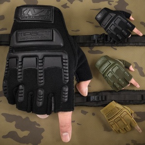 Vente en gros de mitaines tactiques d'hiver pour hommes, mitaines de moto unisexes antidérapantes à demi-doigts pour le cyclisme en plein air - Product Image 2