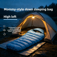 Sac de couchage en duvet d'oie blanc à 90% pour adultes, camping en plein air, portable, chaud, hiver, ultraléger, équipement de sac de couchage en duvet d'oie