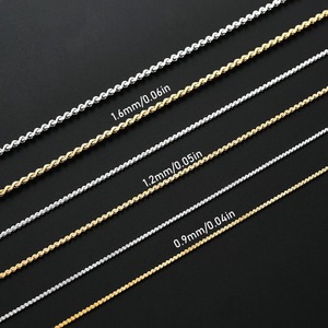 Collar de Acero Inoxidable en Forma de S Delgado, Ancho 0.9/1.2/1.6MM, Chapado en Oro y Plata, Cadena de Eslabones Brillantes para Colgantes, Joyería y Regalos - Product Image 2