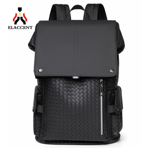 Mochila escolar para estudiantes de viaje de negocios con diseño tejido de sentido avanzado para hombre, gran capacidad, PVC, poliéster, resistente al agua - Product Image 1