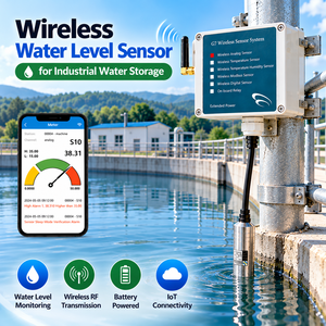 <b>Wireless</b> Water Level <b>Sensor</b> 1200m 4-20mA Analog/Digital Signal <b>Sensor</b> <b>Temperature</b> <b>Sensor</b> for Industrial Water Storage Controller - Product Image 1