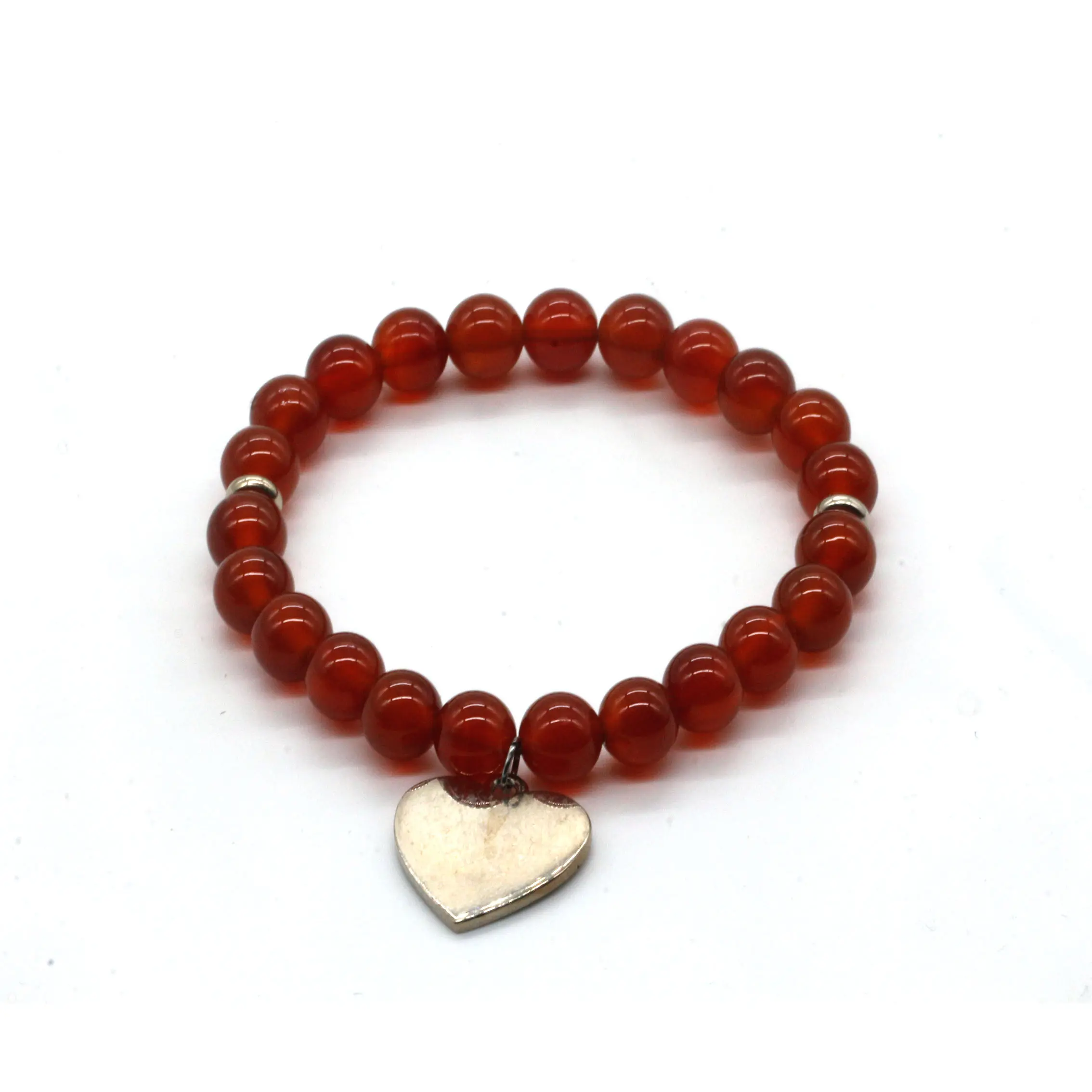 Wholesale fashion Jewelry Bracelets heart shape charms red agate stone beads bracelets