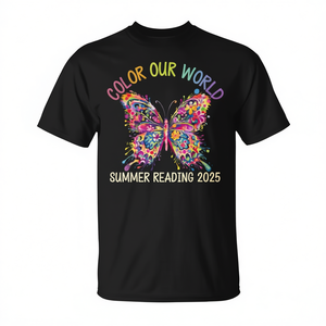 Colorer notre monde, lecture estivale 2025, t-shirt papillon - Product Image 2