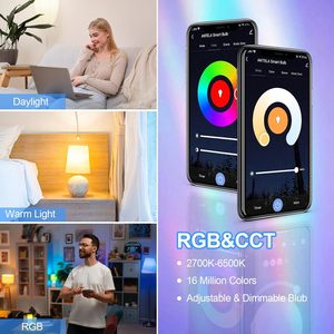 Lampadina LED Intelligente Antela E27 5W RGB CCT 2700K-6500K AC, Controllo App, Dimmerabile, WiFi, Luce da Soffitto - Product Image 1