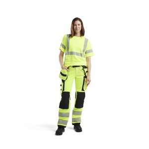 BLAKLADER - 719716423399D18 Women's Hi-Vis <b>trousers</b> with 4-way-<b>stretch</b> Yellow/<b>Black</b> - EAN 7330509895184 HI-VIS WORKWEAR - Product Image 3