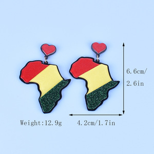 Pendientes de acrílico con diseño de Juneteenth para celebrar la libertad y la igualdad afroamericana, pendientes con temática de la celebración de la libertad negra de 1865 - Product Image 5