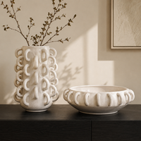 Vase en céramique blanc moderne et organique, motif en boucle 3D, vase décoratif en forme de branche pour hôtel, villa, décoration intérieure
