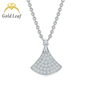 Goldleaf Jewelry personalizar collar con colgante de plata 925 con VVS moissanite coral forma collar de moda hombres mujeres
