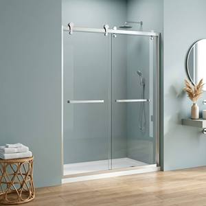 Puerta <span class=keywords><strong>Corredera</strong></span> de Ducha con Marco Cromado y Vidrio Templado, <span class=keywords><strong>Mampara</strong></span> de Ducha Moderna y Ecológica para Baño de Hospital - Product Image 1