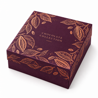 Boîte d'emballage de luxe carrée rigide personnalisée pour chocolats, avec logo en feuille d'or et plateau compartimenté pour truffes et bonbons