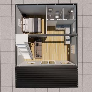 บ้านสำเร็จรูปแบบโมดูลาร์ ดีไซน์หรูหราทันสมัย สร้างจากตู้คอนเทนเนอร์  4 ห้องนอน 2 ชั้น ใช้เป็นร้านค้าได้ - Product Image 3