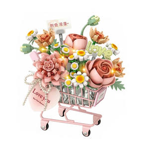 Ensemble de blocs de construction Loz Micro Flower, chariot à <span class=keywords><strong>fleurs</strong></span> en diamant, briques miniatures, décoration créative DIY, cadeau anti-stress, ornement pour la maison - Product Image 3