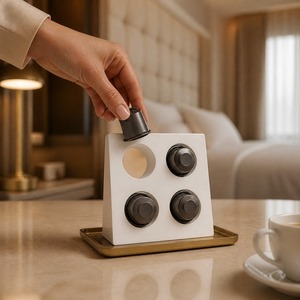 Soporte Ecológico de Poliresina con 4 Orificios para Cápsulas de Café, Organizador para Nespresso, <span class=keywords><strong>Dolce</strong></span> <span class=keywords><strong>Gusto</strong></span>, K Cup, Decoración para Hoteles, Resorts y Hogares - Product Image 1