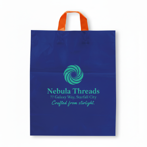 Small Business Designer Soft Loop Handle Chinese Custom Logo Private Labeled Plastic Shopping Bag - Product Image 1
