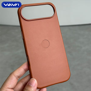 VAWI L006 iPhone用レザー磁気電話ケース17 16 15 14 13 12 11 Pro Max耐衝撃性レザーCapa De Celularロゴカスタマイズ - Product Image 1