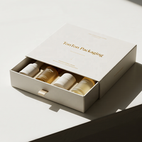 Boîte magnétique personnalisée et boîte cadeau bleue pour ensemble de soins de la peau et emballage de luxe, emballage papier transfrontalier