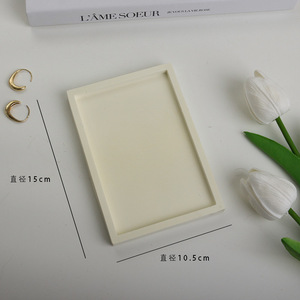Plateau en ciment décoratif en céramique et résine carré et rond pour rangement de bureau porte-bijoux plateau décoratif en béton - Product Image 3