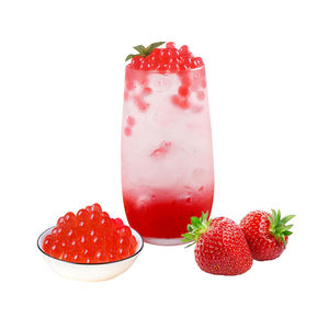 Ingrédients de haute qualité pour Bubble Tea : Perles de boba éclatantes à la fraise, gelée de plantes et ingrédients aromatisés aux fruits, avec sirop et additifs sucrés - Product Image 5