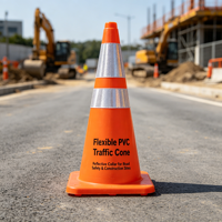 Cône de signalisation résistant au froid et à la chaleur, cône de sécurité robuste pour les travaux de construction et la circulation routière par conditions météorologiques extrêmes