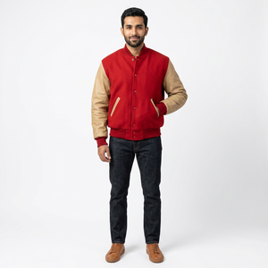 Men's Stand Collar Breathable Winter Varsity Jacket 100% Cotton <b>Boys</b> College Manufacturer in Pakistan - Product Image 1