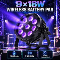 Projecteur LED PAR à piles RGBAW+UV 6-en-1 IP65 extérieur DMX512 sans fil 2.4G pour location événementielle et mariages