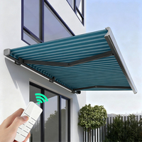 Auvents automatiques rétractables en acrylique avec cadre en alliage d'aluminium, auvents de terrasse extérieurs, auvents de pont