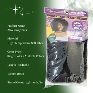 Cheveux afro crépus en vrac de 12 pouces, 100g, fibre douce haute température, texture naturelle 4C, extensions pour tresses et dreadlocks pour femmes noires - Product Image 3