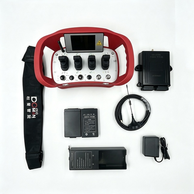 Wireless Industrial Remote Control 4 Joystick LCD Screen For Crawler Spider Crane Aerial Work Platform