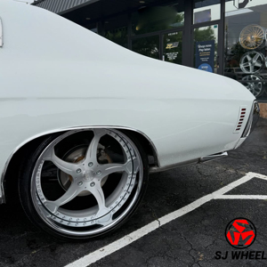 Cerchi in alluminio SJ 2 pezzi Deep Dish cromati oro con rivetti 18x10 5x120.65 6061-T6 per Chevrolet C10 Classic Chevy <span class=keywords><strong>Impala</strong></span> Muscle Car - Product Image 3