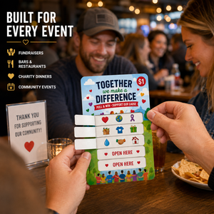 Wholesale Custom Pull Tab <b>Tickets</b> 5 Window Full Color Printed Charity Event Veteran Dinner Raffle Game Instant Win Cards - Product Image 4