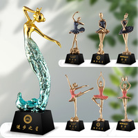 Trophée de danse créatif et écologique en résine cristalline, haut de gamme, imprimé UV personnalisé pour les concours de danse classique et de danse latine pour enfants