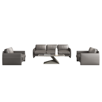 Juego de sofá de cuero modular minimalista moderno de 1 2 3 plazas para sala de estar u oficina diseño elegante para hoteles edificios de oficinas
