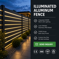 Clôture de jardin en aluminium sur mesure avec éclairage d'ambiance intégré, anti-rouille, pour les jardins et patios modernes