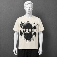 T-shirt personnalisé 240 GSM en coton épais 100% coton, coupe oversize, impression graphique, sérigraphie, marque privée, fabricant de streetwear