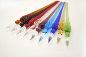 Винтажные свадебные подарки ручной работы, цветные Спиральные стеклянные каллиграфические ручки, перо для письма и рисования - Product Image 4