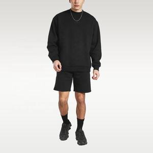 Survêtement d'été court col rond, de couleur grise pour hommes, vente en gros, t-shirts pour jeunes et adultes, ensemble Twin à la mode - Product Image 1