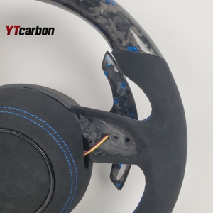 YTcarbon para <span class=keywords><strong>A5</strong></span> S5 RS5 B85 coche modificar personalizado Forgd copos azules Real fibra de carbono paleta palanca de cambios volante - Product Image 5