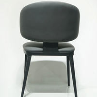 Chaise de salle à manger moderne française avec assise en cuir amovible, écologique, rembourrage haut de gamme, structure métallique robuste, mobilier de maison