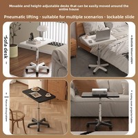 Table relevable mobile réglable en hauteur avec roulettes, bureau d'appoint multifonctionnel moderne et simple pour chambre à coucher, table d'ordinateur