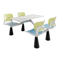 Meubles de restaurant de qualité supérieure, table à manger en pierre PU, ensemble de chaises, combinaison table-banc pour quatre personnes, pour cafétéria